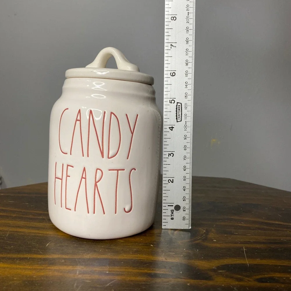 Rae Dunn‎ Candy Hearts Ceramic Jar with Lid Valentine's Day Kitchen Decor